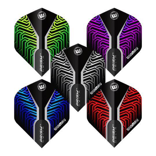 Das Bild zeigt die Winmau Prism Delta No2 Standard Flight Collection. Die hochwertigen Flights sind optimal für Dartspieler.