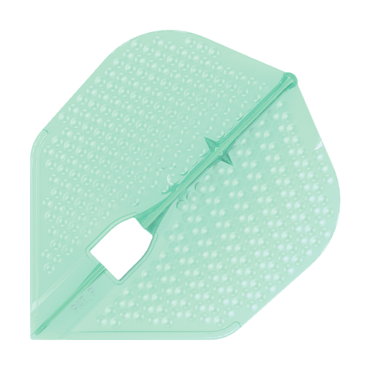 Das Bild zeigt einen L-Style Flights Dimple Champagne L3PRO Shape in hellgrüner Farbe. Die Oberfläche ist mit kleinen Vertiefungen (Dimple) versehen.