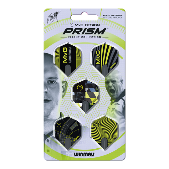 Winmau Michael Van Gerwen Prism No2 Standard Flight Collection Hier ist die Winmau Michael Van Gerwen Prism No2 Standard Flight Collection zu sehen. Die Sammlung bietet verschiedene Dart Flights.