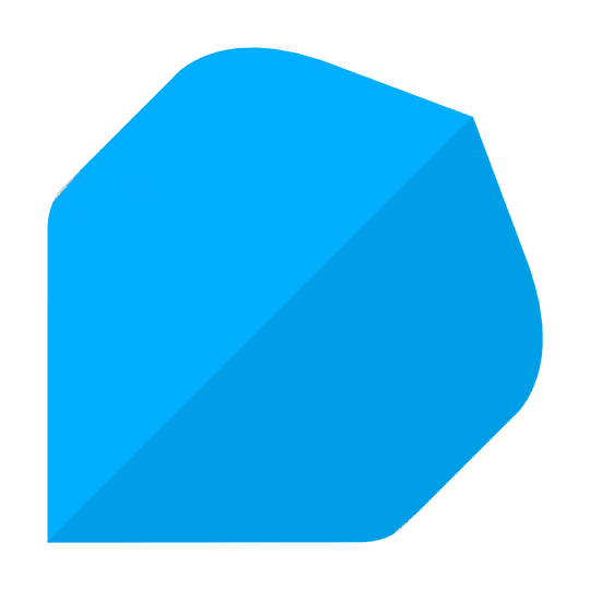 Poly-Plain Standard Flights Blue Das Bild zeigt die Poly-Plain Standard Flights in Blau. Es handelt sich um Zubehör für Dartpfeile.