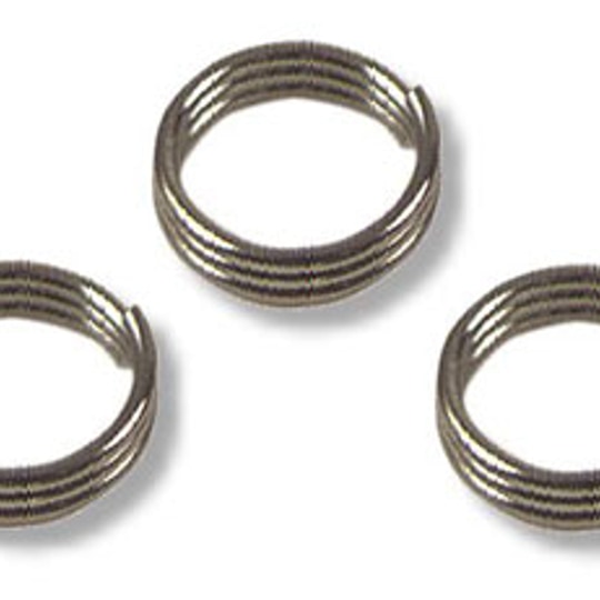 6005187b48c97aaf Auf dem Bild sind drei Metallspringringe zu sehen. Sie sind als Produkt "1000 Shaftringe" dargestellt.