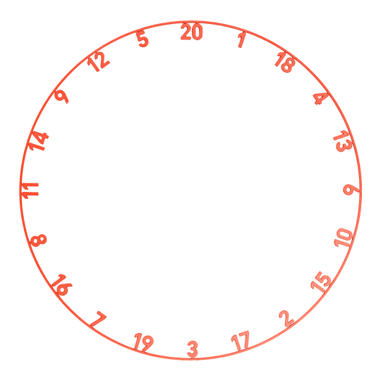 Auf dem Bild sieht man das Precise 180 Endorphine Steeldartboard mit Nummernring in der Farbe Inferno Red. Das Dartboard hat ein auffälliges rotes Design.