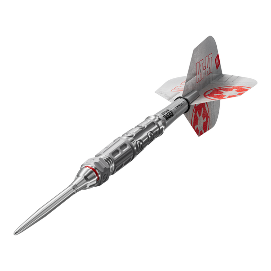 Das Produkt ist die Target Star Wars AT-AT Swiss Point Steeldarts. Diese Steeldarts überzeugen durch ein Star Wars Design mit AT-AT-Motiv.