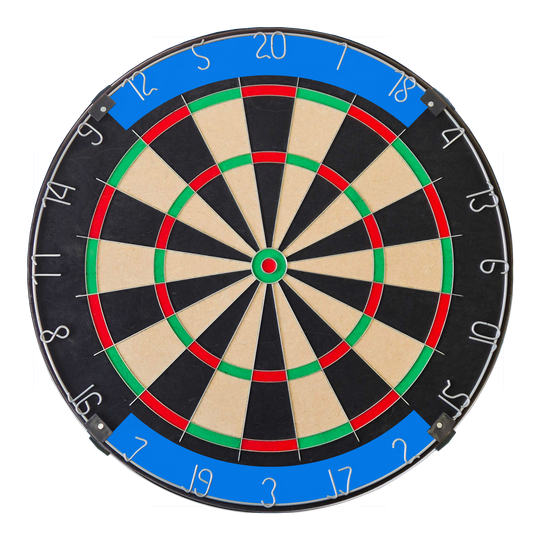 Das Bild zeigt ein Dartboard mit Wunschtext. Es handelt sich um ein klassisches Dartboard mit einer individuellen Beschriftung.