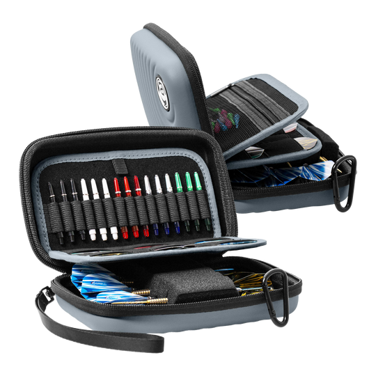 Dies ist das Bulls Orbis XL Dartcase in Grau. Es schützt und transportiert Ihre Dartpfeile sicher.