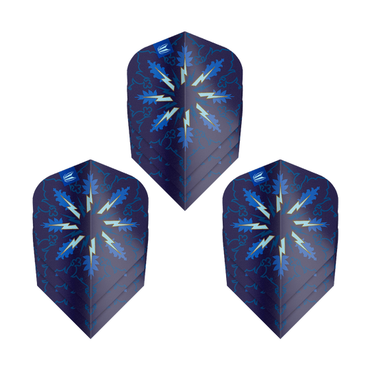 Target ProUltra Phil Taylor Power Gx2 Ten-X Flights - 3 Sets werden hier dargestellt. Diese Flights sind für Dartpfeile geeignet.