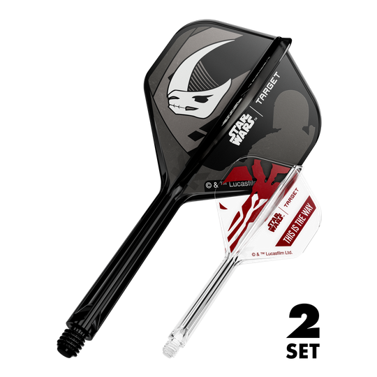 Target Star Wars K-Flex Set Mandalorian No2 Standard Flights Abbildung eines Star Wars K-Flex Mandalorian 2er-Pack Sets. Das Bild zeigt Standard Flights mit 33 mm Länge.