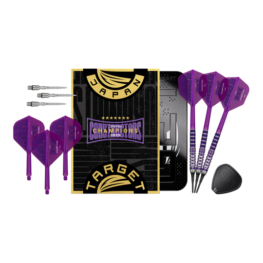 Zu sehen sind die Target Japan Endeavour GEN2 Constructors Champions Limited Darts - 21g. Dieses Dart-Set eignet sich für Liebhaber von exklusiven Dartartikeln.