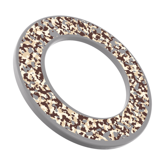 Diese Abbildung präsentiert ein Dartboard-Surround in Wüstentarnfarben. Es schützt die Wand und sorgt für ein attraktives Aussehen beim Dartspiel.