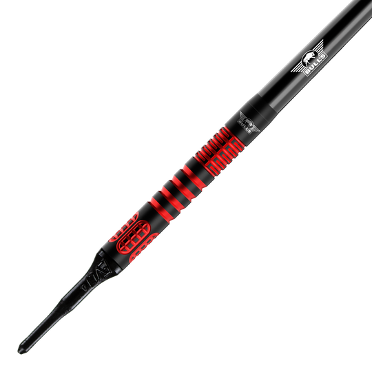 Bulls NL Stefan Bellmont 90 soft darts - 20g Abgebildet sind Bulls NL Stefan Bellmont 90 Softdarts mit 20 Gramm Gewicht. Sie sind für das Softdartspiel konzipiert.