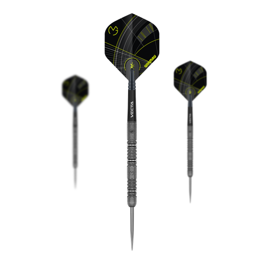 Winmau Michael Van Gerwen Signature Edition Steeldarts Auf dem Bild sind die Winmau Michael Van Gerwen Signature Edition Steeldarts als Set zu sehen. Dieses Dartset ist ideal für Sammler und ambitionierte Spieler.