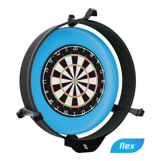 Scolia Home 2 FLEX - Electronic Autoscoring System with Lighting Ring 2026 Das Bild zeigt das Produkt „Scolia Home 2 FLEX – Electronic Score System mit Beleuchtungsring“. Es ist ein elektronisches Punktesystem für Dartscheiben mit einem leuchtenden Ring zur besseren Sichtbarkeit.