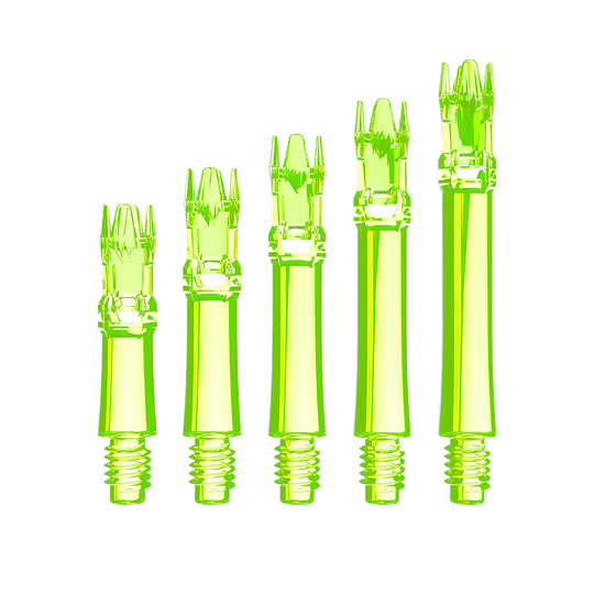 L-Style L-System Replacement Shafts - Neon Yellow Das Bild zeigt die L-Style L-System Ersatzshafts in Neongelb. Die Schäfte sind Ersatzteile für Dartpfeile.