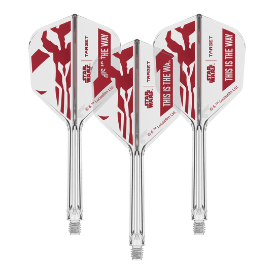 Target Star Wars K-Flex Set Mandalorian No6 Flights Zu sehen ist '410625_Target_StarWars_K-Flex_ThisIsTheWay_No6_Flights_33mm_2b'. Es handelt sich vermutlich um weitere 'This Is The Way' Dart-Flights.