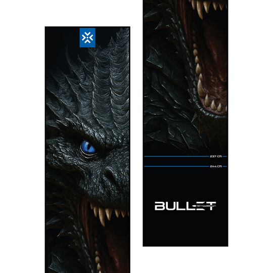 Bullet Hydra Dart Mat Bullet Hydra Dartmatte ist klar abgebildet. Sie schützt den Boden beim Dartspiel.