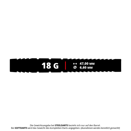 Target Nathan Aspinall 95K Soft Darts - 18g Auf dem Bild sieht man die Target Nathan Aspinall 95K Softdarts mit einem Gewicht von 18g. Diese Darts eignen sich ideal für den Softdart-Sport und sind für Präzision und Leistung bekannt.
