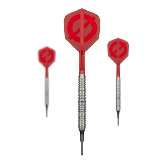 Target Group O 12 Softdarts Das Produkt Target Group O 12 Softdarts ist auf dem Bild zu sehen. Die Darts sind nebeneinander angeordnet.