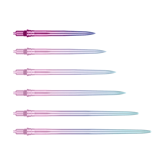 Caliburn EZ-EVO dart tips - Smooth - Rainbow Ein Bild mit dem Dateinamen EVO189_Caliburn_EZ-EVO_Dartspitzen_Smooth_Rainbow_28mm_1. Es zeigt vermutlich Dartspitzen in Regenbogenfarben mit einer Länge von 28 mm.