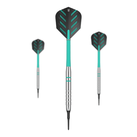 Target Rob Cross Silver Voltage Softdarts - 18g Target Rob Cross Silver Voltage Softdarts – 18g einzeln sichtbar. Die Darts sind parallel ausgelegt.