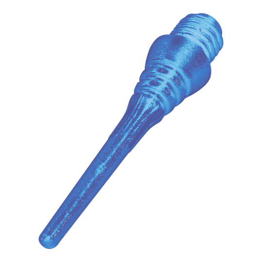 Winmau Triton Softtip Points Softdartspitzen (50-er Pack) Das Bild zeigt eine blaue Softdartspitze. Sie hat ein gewindeartiges Ende und besteht aus Kunststoff.