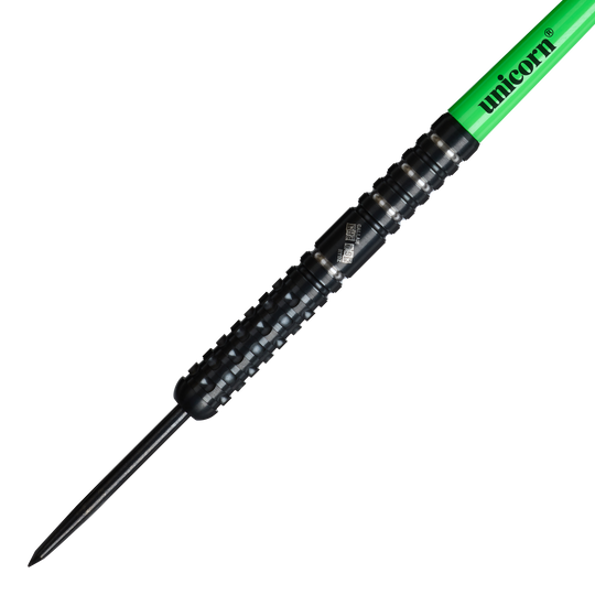 Hier sind die Unicorn Wraith Callan Rydz Steeldarts - 23g abgebildet. Man erkennt deutlich die Form und das Material des Produkts.