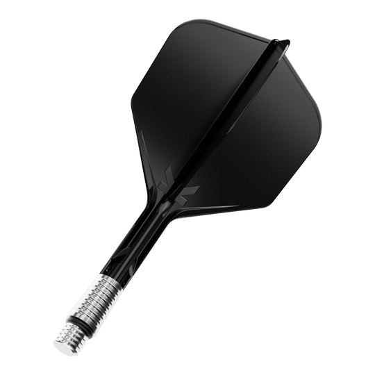 Target K-Shift No6 Flights - Black Auf dem Bild ist ein Flight für Darts in schwarzer Farbe zu sehen, Modell KShift No6, 26mm. Es handelt sich um ein Standardprodukt von Target.