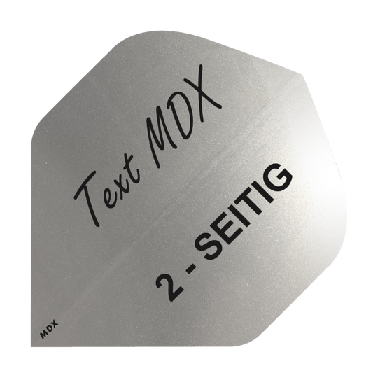 10 sets of printed metallic flights 2-sided - custom text - MDX Standard