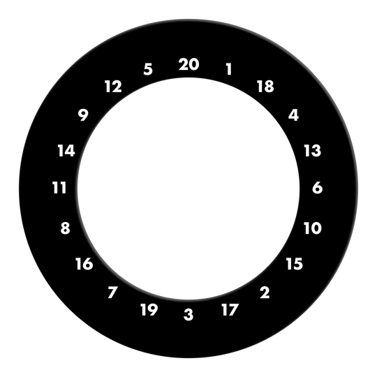 Zu sehen ist ein schwarzer Dartboard-Surround ohne Logo. Der Dateiname des Artikels ist 'DBS-HDOL-schwarz_HD_Zahlen_Dartboard_Surround_Ohne_Logo_Schwarz_2'.