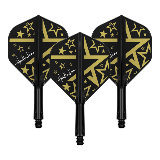 Abgebildet wird das Produkt 410245_Target_Japan_K-Flex_Hot_Shot_No2_Flight-Shaft-System_19mm_1Set. Es ist wahrscheinlich eine Dart-Komponente.