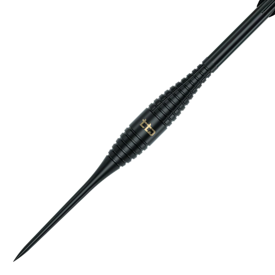 Gezeigt wird das Produkt Caliburn TTD Complete Titanium T2 Black Steeldarts - 6g. Diese Steeldarts zeichnen sich durch ihr Titan-Material aus.