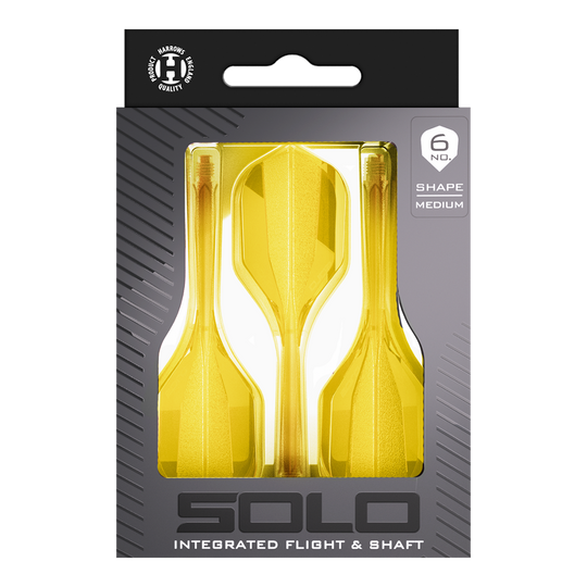 Harrows Solo No6 Flight Shaft System - Yellow Zu sehen ist das Harrows Solo No6 Flight-Shaft-System in Gelb. Die Farbvariante hebt sich deutlich von der Standardversion ab.