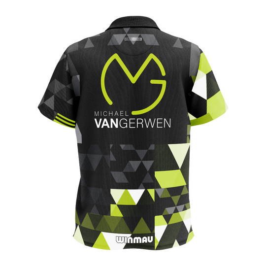 Hier ist das Winmau Michael Van Gerwen Fan-Edition Poloshirt abgebildet. Das Poloshirt richtet sich an alle Fans von Michael Van Gerwen.