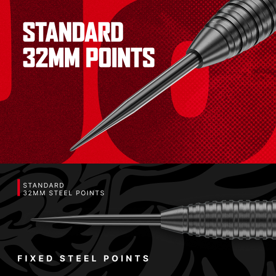 Red Dragon Jonny Clayton Core Brass Steeldarts - 21g Gezeigt werden die Red Dragon Jonny Clayton Core Brass Steeldarts - 21g. Die Darts sind mit roten Flights ausgestattet.