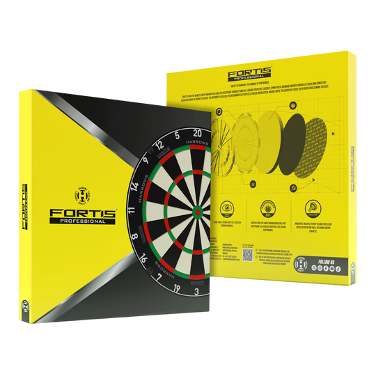Harrows Fortis steel dartboard Das Bild zeigt das Produkt Harrows Fortis Steeldartboard. Es handelt sich um ein hochwertiges Dartboard für Steeldarts.