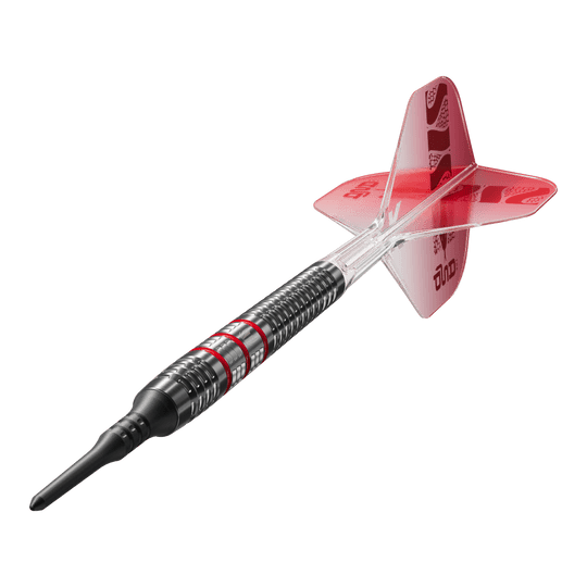 Target Nathan Aspinall 95K Soft Darts - 18g Das Bild zeigt die Target Nathan Aspinall 95K Softdarts mit einem Gewicht von 18g. Die Darts sind besonders für Fans und Spieler des bekannten Dartprofis Nathan Aspinall interessant.