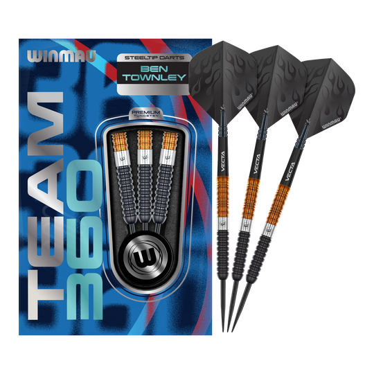 Winmau Team 360 Ben Townley Steeldarts - 23g Das Produkt Winmau Team 360 Ben Townley Steeldarts - 23g ist hier komplett dargestellt. Diese Steeldarts sind langlebig und vielseitig einsetzbar.