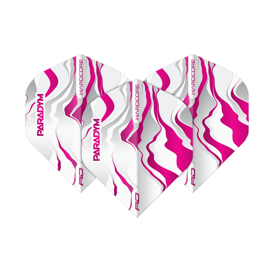 Red Dragon Hardcore Premium Paradym Pink Premium No2 Standard Flights Das Bild zeigt ein Set Red Dragon Hardcore Premium Paradym Pink Premium No2 Standard Flights. Diese Flights bieten hervorragende Flugeigenschaften und eine hochwertige Verarbeitung.