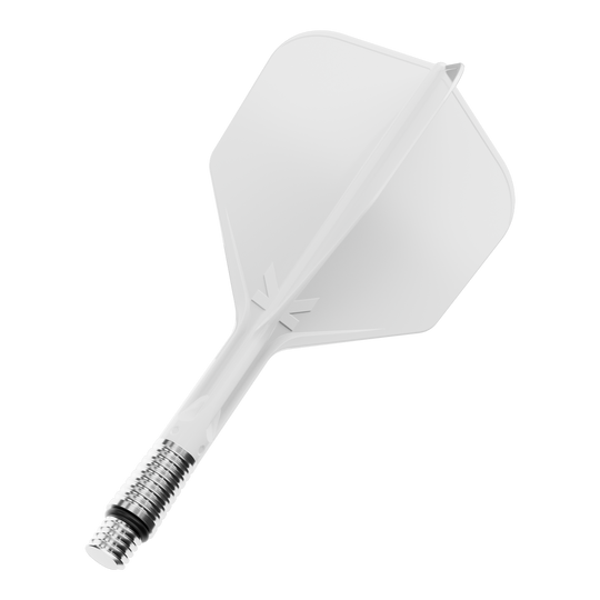 Target K-Shift No6 Flights - White Abgebildet ist ein Produkt namens 410541_Target_KShift_No6_Flights_Wei_26mm_1. Es scheint sich um einen einzelnen Dart-Flight zu handeln.