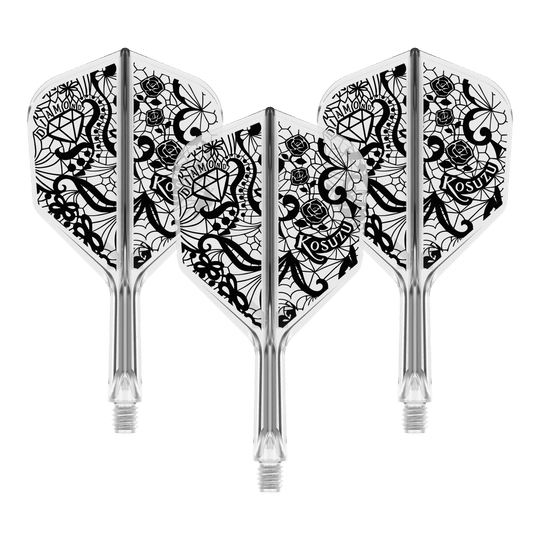 Zu sehen ist das Target Japan K-Flex Diamond No6 Flight-Shaft-System in 19mm. Es handelt sich um eine Komponente für Dartpfeile.