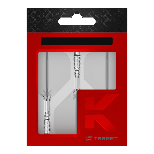 Das Bild zeigt die Target K-Shift No2 Standard Flights in klarer Ausführung. Sie sind speziell für den Einsatz an Dartpfeilen konzipiert.