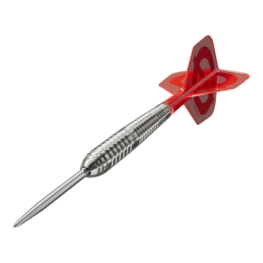 Target Group O 01 Swiss Points Steeldarts Abgebildet ist das Target Group O 01 Swiss Points Steeldarts Set. Die Details der Darts sind im Vordergrund.