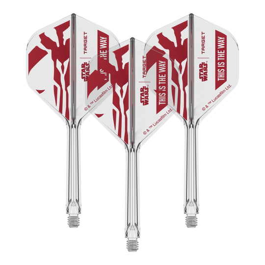 Target Star Wars K-Flex Set Mandalorian No2 Standard Flights Bild eines Star Wars K-Flex 'This Is The Way' Produkts. Zu sehen sind Standard Flights mit 33 mm Länge.