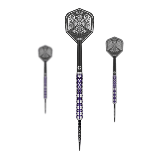 Shot Goths Visara Turbo Point Steel Darts - 23g Auf dem Bild sind die Shot Goths Visara Turbo Point Steeldarts - 23g als Set zu sehen. Sie eignen sich ideal für ambitionierte Steeldartspieler.