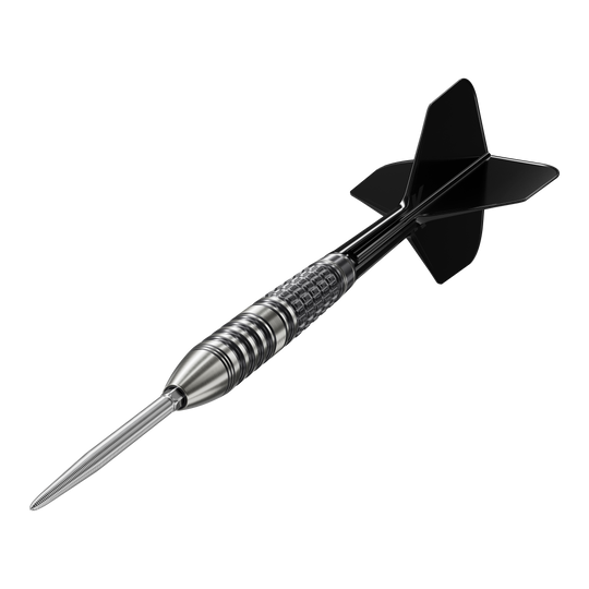 Target Japan Black Marque Lumiere GEN3 steel darts Das Bild zeigt den Target Japan Black Marque Lumiere GEN3 Steeldart. Der Dartpfeil ist schwarz-silber und hat ein modernes, hochwertiges Design.