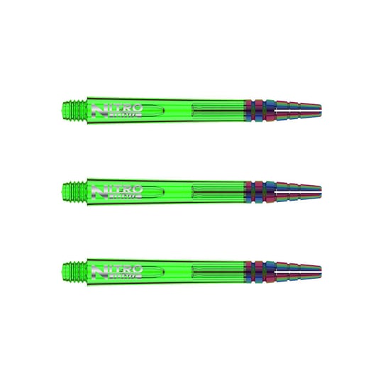 C609_Nitro_Ionic_Medium_Green_Shafts RedDragon Nitrotech Ionic Shafts Green im klassischen Schaft-Design. Die Oberfläche ist glatt und glänzend.